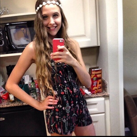 Aztec Black Ruffle Romper Copper Key - Picture 4 of 4